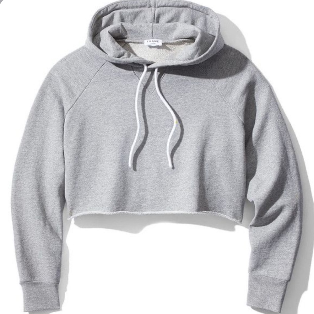 Grey Crop Top Hoodie
